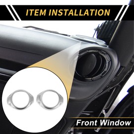 REPAIROCK 2 Pcs A Pillar Speaker Ring Cover Trim for Jeep Wrangler JK JKU 2 Door 4 Door 2015-2017 Window A Pillar Front Horn Speaker Cover ABS Silver Tone