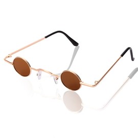 JUFORHQC Retro Glasses Out-of-The-Ordinary Sunglasses with Extremely Small Lenses Unisex