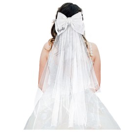 Framendino, Wedding Bridal Veil Elegant Hair Bow With Clip for Bachelorette Party Decorations