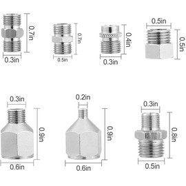 MAGICROSE 7 pcs of Airbrush Adaptor Set Airbrush Fitting Airbrush Connector kit Airbrush Threaded Plug for Connecting Airbrush and air Compressor with Transparent plaxtic Box