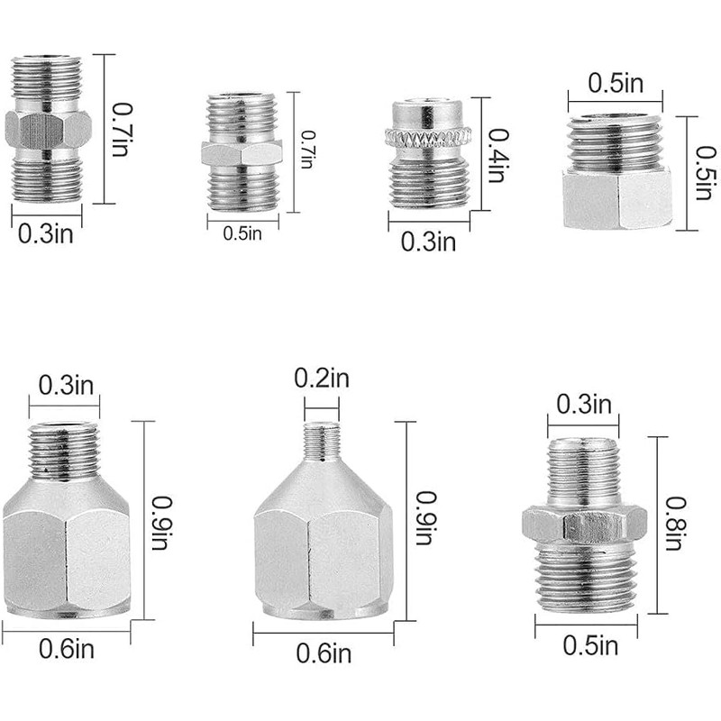 MAGICROSE 7 pcs of Airbrush Adaptor Set Airbrush Fitting Airbrush