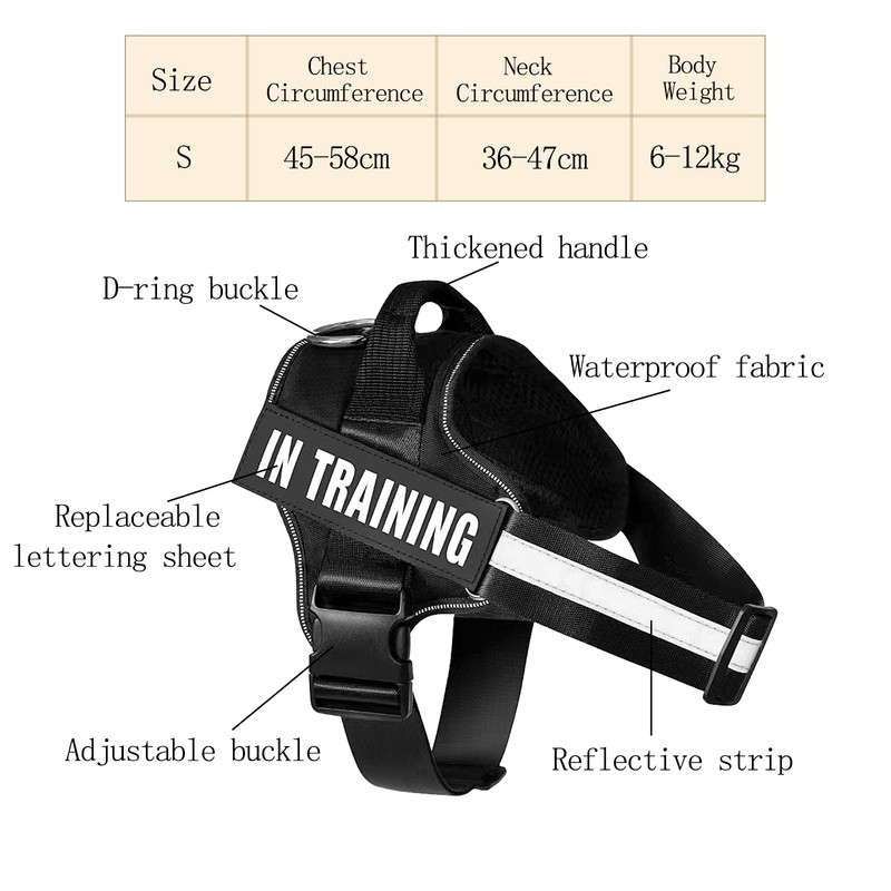 BMYUK Anti-Pull Dog Harness Reflective Elements Carabiner Design Adjustable Breathable