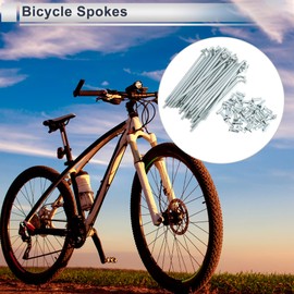 RATCHROLL 1 Set Universal Bicycle Spokes 12G 74mm Length Bike Wheel Spokes Nipple Silver Tone Carbon Steel Galvanized