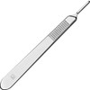 Scalpel Handle Flat Design, Plain with Grip Grooves - Stainless