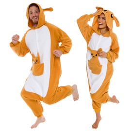 Silver Lilly Unisex Adult Pajamas - Plush One Piece Kangaroo Animal Costume - Cosplay (Small)