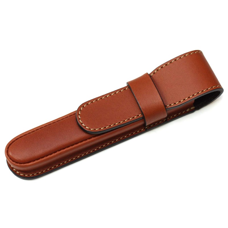 [Sapporo Leather Craftsman Museum] One Piece Fountain Pen Case, Pen