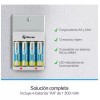 Steren Cargador De Pilas Aa Y Aaa. Incluye 4 Pilas