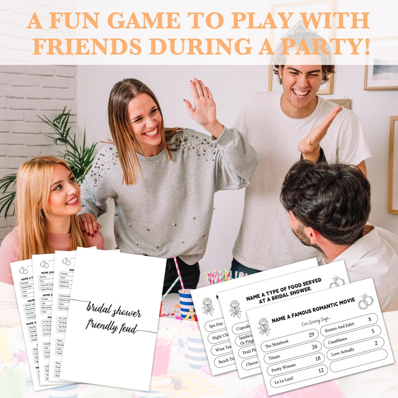 Bridal Shower Friendly Feud Game for Adults, Bridal Shower Game