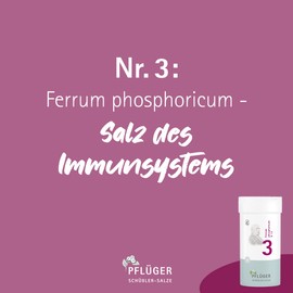 PFLÜGER Schüßler Salts No. 3 Ferrum phosphoricum D12 - 800 Tablets (2 x 400 Tablets) - The Salt of the Immune System, Energy and Defence - Gluten Free