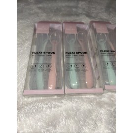 BABY BREW FOUR (4) Sets Of Two Silicon Baby Spoons W/ Hard Case New Flexi Spoon