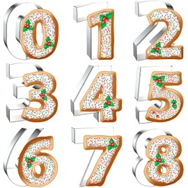 4 Inch Number Cookie Cutter Set - 9 Pcs Extra Large Xzhloym Cookie Cutters Shapes - Stainless Steel