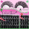 Yai Lash 클러스터 100D+200D 두꺼운 속눈썹 12-25mm Wispy 개별 메가