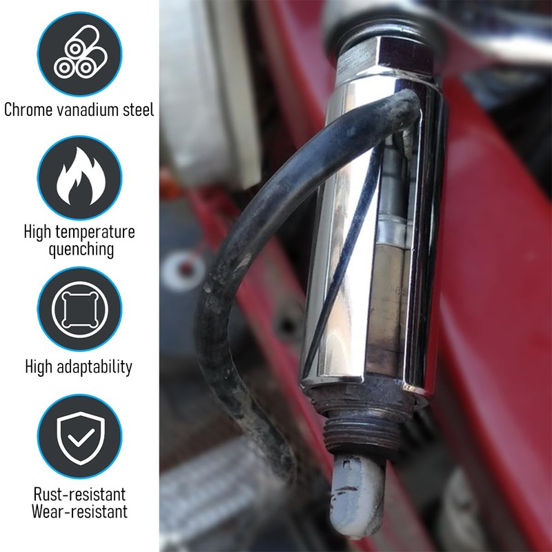 Car Oxygen Sensor Socket with Side Wire Cutout, 1/2" Drive