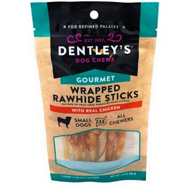 Dentley's Gourmet Wrapped Rawhide Sticks Dog Treats - Chicken