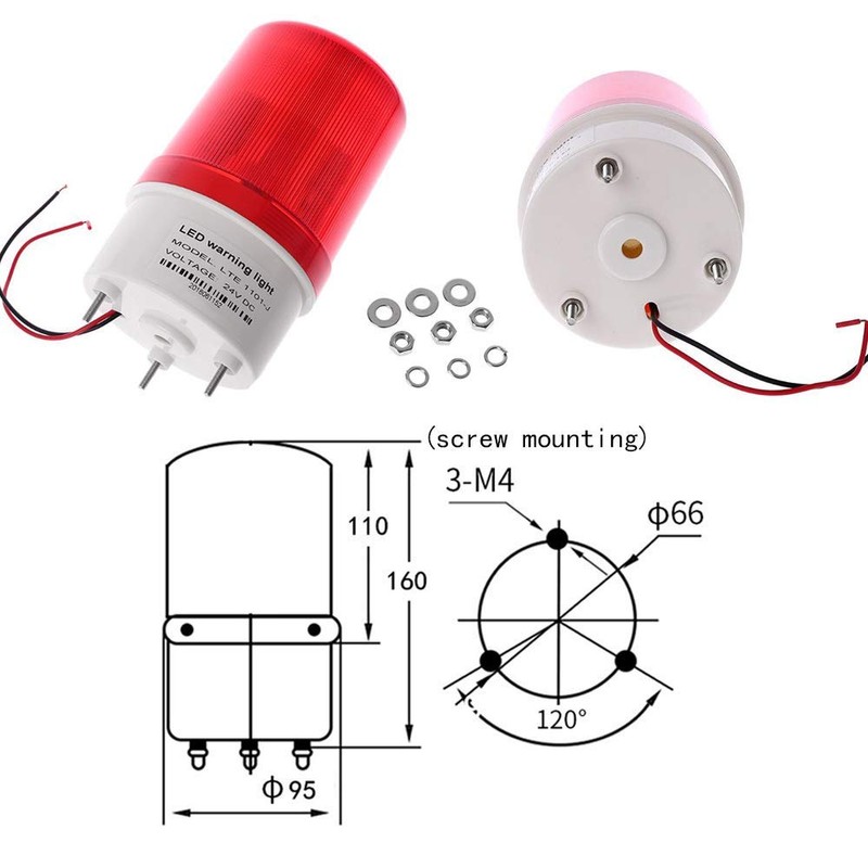 Industrial LED Rotating Strobe Beacon Warning Lights, Electrical Revolving Signal