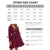 BTFBM Women V Neck Smocked Short Dress Long Sleeve Flowy