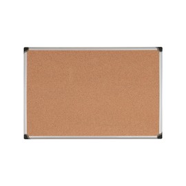 MasterVision Maya Series Self-Healing Cork Bulletin Board, Wall Mounting Push Pin Cork Board, 18" x 24", Aluminum Frame, Brown