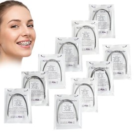 100 Piezas Arcos Niti, Archwire Dental (10 Paquetes Lote Mixto) | Ortodontic Wires, Niti Super Elastic Archwire Ovoid Ortodoncia Dental