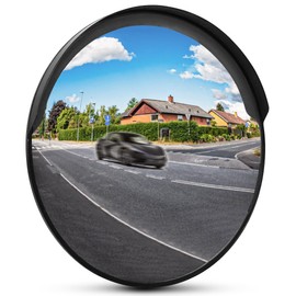 Morimoe Safety Convex Mirror, Acrylic Curved Traffic Mirror, Adjustable Bracket for Outdoor Indoor, Wide Angle Clear View (Size: 32")