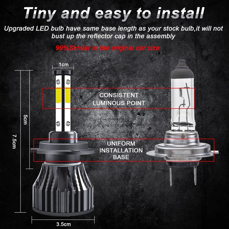 SHENKENUO For Hyundai Tiburon 2007 2008 6000K LED Headlight High