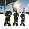 BORDSTRACT 3PCS Golf Head Cover, Trefoil Pattern PU Leather Golf