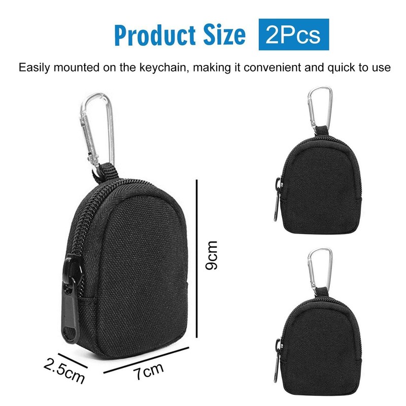 2 Pieces of Black Key Bag, Black Coin Wallet, Keychain