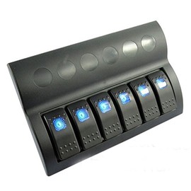6 Gang Marine Boat Rocker Switch Panel Circuit Breaker LED Indicator