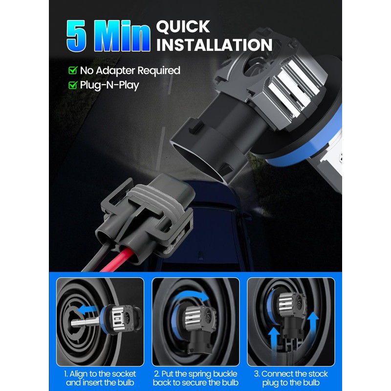H11 Bulbs, H8 H9 Fog Light Bulbs 16000LM Super Bright