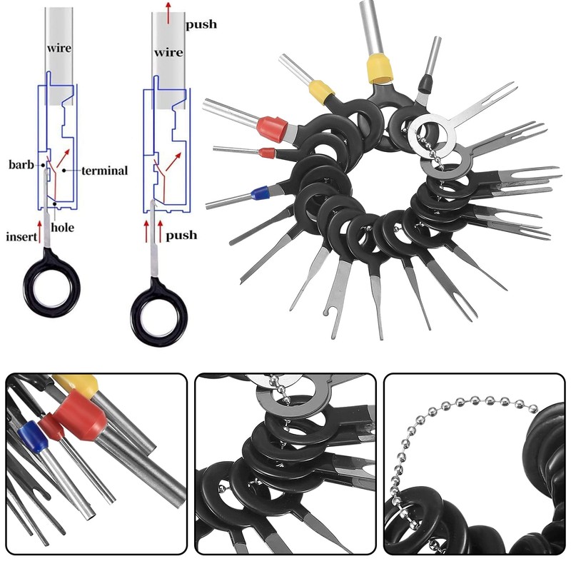 Car Terminals Removal Tools Kits, Auto Wire Terminal Remover Key