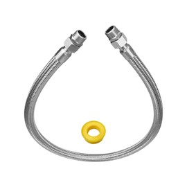 Industrial Grade Compressor Jumper Hose, 3/4" NPT Male Compression Adapter 48" Length 750°F 450 PSI Flexible Whole Body Stainless Steel Metal Hose with Rotate Freely Fittings and Thread Seal Tapes