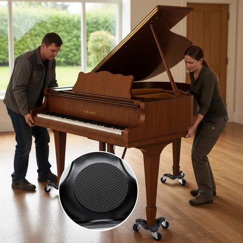 Datanly 3 Pcs Piano Dolly, 6.3" Piano Moving Dolly with
