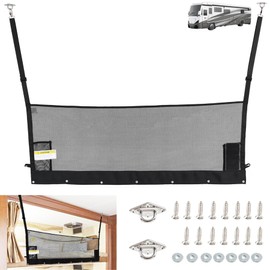 Terapaton 46" x 18" RV Bunk Bed Safety Net for Bunk Beds with Hardwares | Adjustable Bunk Bed Netting for Camper, RV, Motor Home, Trailer, Fifth Wheels|RV Bedding Accessories Mesh Barrier for Bunks