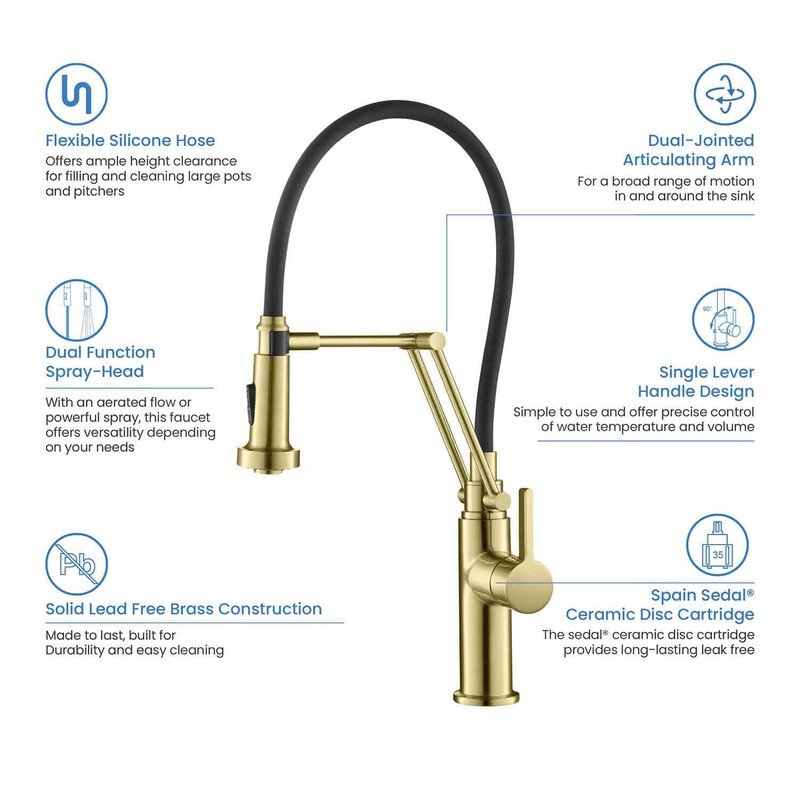 KIBI Engel Single Handle Pull Down Faucet for Kitchen Sink