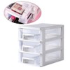 Healvian 3-layer Drawer Organizer Plastic Makeup Storage Box Desktop Storage