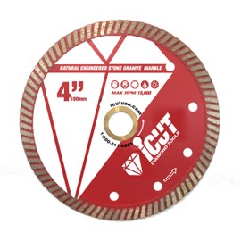 Turbo Rim Diamond Blade for Natural Stones, Travertine, Limestone, Marble, Granite (5, 4")