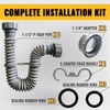 VIVIDA Sink Drain Pipe 1-1/2", Flexible Drain Pipe, 7.5"-17.7" Expandable