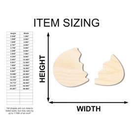 Unfinished Wood Broken Egg Shape Easter Spring Craft up to 46" DIY 24" / 1"