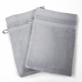 DOUCEUR D'INTERIEUR 2 FACECLOTHS 15X21 Plain Color VITAMINE GRIS, Grey
