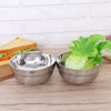 Operitacx 4pcs Double Layer Stainless Steel Bowls Bowls Non- Snack