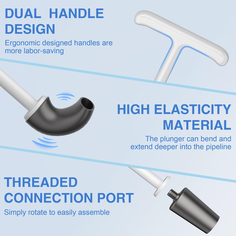 Cinola Upgraded Toilet Plunger with Holder, Wall Mounted Toilet Bowl