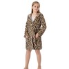Topgal Teen Robe for Girls Cozy Classic Yellow Leopard Bathrobe