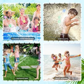 16 PCs Reusable Water Balloons, Refillable Water Balloons, Water Balloons Reusable for Adults,Silicone Water Balloons for Outdoor, Self-Sealing Water Balls, Water Bombs for Outdoor Activities