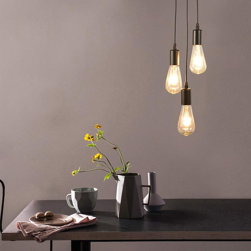 Black Pendant Light, CADELON Vintage Mini Hanging Lamp, Farmhouse Industrial