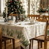 AIBIIN Christmas Tablecloth Winter Forest Golden Snow Deer Waterproof Tablecloth