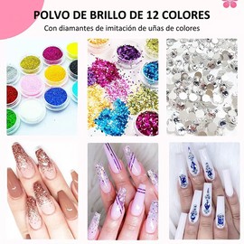 Kit Profesional De Uñas Acrílicas, 25 Unidades, 12 Colores