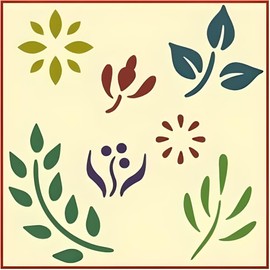 Small Motif Set 4 - Range From 1" x 1" to 2" x 2.75". Reusable Laser Cut Mylar Template for Painting Home Decor Crafts Home Botanical Leaves Flowers Animals Inspiration Paisley - The Artful Stencil