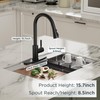QFN Black Kitchen Faucet with Pull Down Sprayer, High Arc