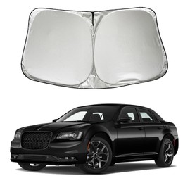 SZYUCHEN Car Windshield Sun Shade Sunshade Compatible with Chrysler 300 Sedan C/S/Limited/Touring//Touring L 2023 2022 2021 2020-2011 Accessories, Foldable Car Front Window Sun Shield Visor