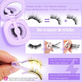 Geeneiya Half Lashes Magnetic Eyelashes with Applicator Reusable Magnetic Lashes No Glue Needed Magnetic Eyelashes without Eyeliner Cat Eye Natural Look Magnetic Eyelashes Magnetic Lashes