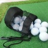 Yeanifeana 2-Pack Black Nylon Mesh Golf Ball Bags with Drawstring